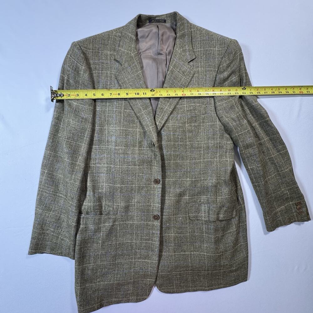 Trussini ETHOMAS Plaid Windowpane Linen/Silk/Wool Blazer Italy 46" Chest - Picture 4 of 9
